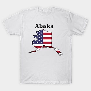 Great State of Alaska and the U. S. Flag T-Shirt